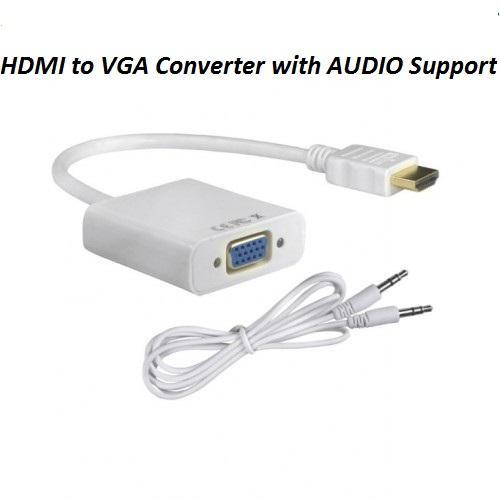 HDMI to VGA Audio 1080P Adapter Cable Converter for TV HD PC Laptop ...