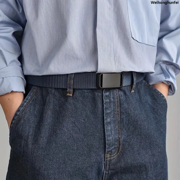 WeihonghunfeiFifty%20percent%20discount%20Men's%20Belt%20Automatic%20Metal%20Buckle%20Nylon%20Webbing%20Outdoor%20Work%20Tactical%20Belt%20Toothless%20Automatic%20Buckle%20Casual%20Sports%20Canvas%20Belts%20-%20Image%204