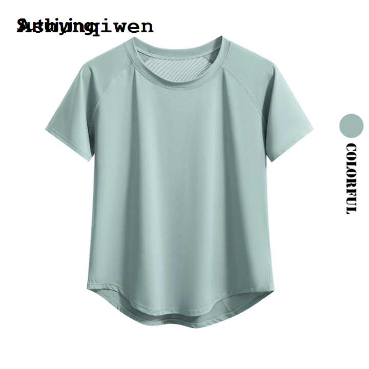 Ashunqiwen%20Sutuiying%20DRUR%20S-4XL%20Yoga%20Tops%20Sportswear%20Woman%20Gym%20Shirts%20Breathable%20Short%20Luxury%20Sleeve%20Workout%20Top%20Female%20Running%20T-Shirt%20Fitness%20Clothing%20-%20Image%208
