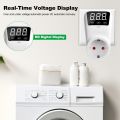 HLP02 Digital Automatic Voltage Protector Socket 230V 16A LCD Display Power Surge Protector Socket Overcurrent Voltage Relay Protector Outlet. 