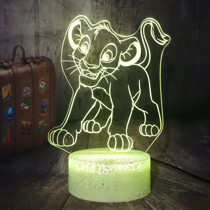 NEW 【Innovative design】NEW The Lion King Little Simba 3D LED Night ...