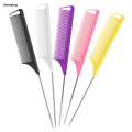 Sutuiying 1PC Professional Pointed Tail Hair Comb Anti-static Hair Dye Brush Profesional Barber Steel Needle Comb Salon Hairdresser Barber Accessories. 
