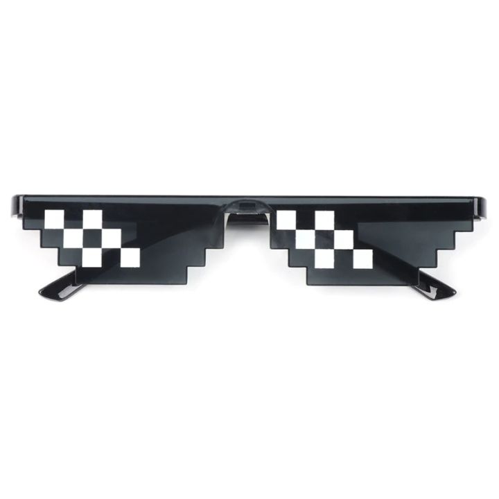 Thug%20Life%20Glasses%20Deal%20With%20It%20Glasses%20Pixel%20For%20Women%20And%20Men%20-%20Black%20Mosaic%20Design%20Unisex%20Sunglasses%20%7C%20-%20Image%204