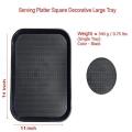 Set of 2 Big Size Melamine Serving Trays / Tray Platter Rectangular Shape 11x14 Inches Set of 2 (Black & White). 