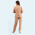 Boss Lady Single Button Classic Light Brown  Formal Coat and Pant Set For Women. 