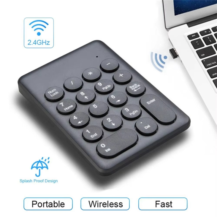 2.4G Wireless Digital Keyboard Mini Numeric Keypad for Laptop Notebook ...