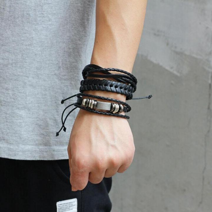 MeiYang%206Pcs/Set%20Black%20Leather%20Bracelet%20Women%20Multilayer%20Braid%20Bracelets%20&%20Bangles%20Punk%20Wrap%20Bracelets%20for%20WoWomen%20Punk%20Casual%20Women%20Jewelry%20-%20Image%205