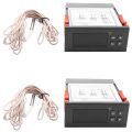 fasdaga 2X 220V/30A Digital Temperature Controller Rc-114M Thermostat Relay Output -30-300 Degree with Sensor. 