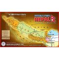 Greater Nepal Map Wall Hang Canvas Art Print With Wooden Frame by Suva Trades. 