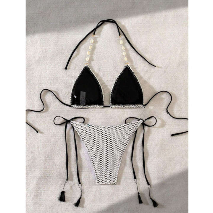 Spa strapon feminine sexy three-point bikini cut-out design cushion and chest swimsuit