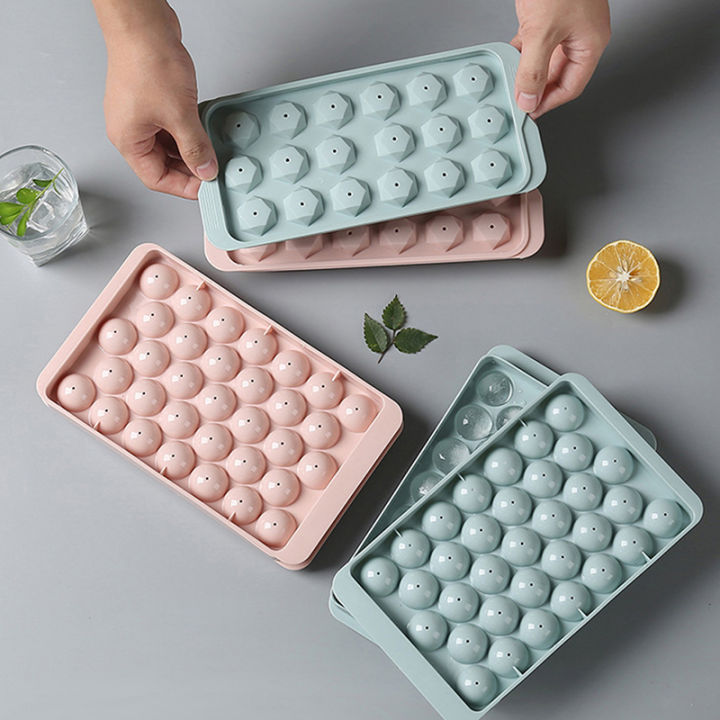 1Pc%203D%20Round%20Ice%20Cube%20Tray%20with%20Lid%20Plastic%20Diamond%20Spherical%20Style%20Ice%20Mold%20DIY%20Mould%20Ice%20Ball%20Maker%20Kitchen%20Tools%20-%20Image%202