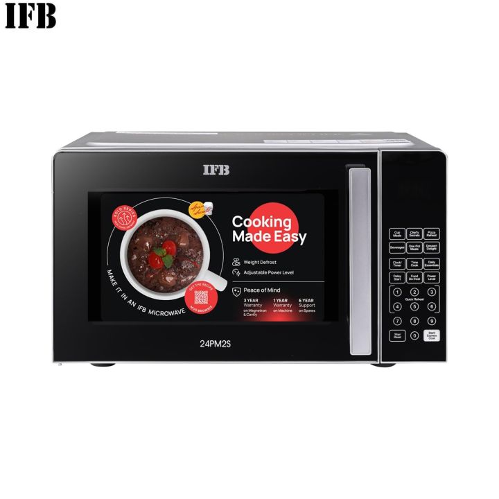 IFB%2024L%20Solo%20Microwave%20%20with%2069%20Auto%20Cook%20Menus%20(24PM2S,%20Silver,%20Mug%20Recipes,%20Steam%20Clean,%20Auto%20Reheat,%20Preset%20Timer,%20Power%20Save,%20Child%20Safety%20Lock,%2010%20Power%20Levels)%20-%20Image%202