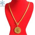 Gold Plated Panchadhatu Chain With Gold Coin Locket For Women. 