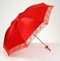 Sunshine 3 Fold Bridal/Behuli/Wedding Red Umbrella. 