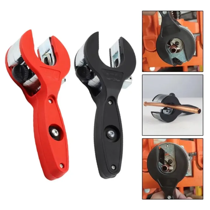 Ratchet Tube Pipe Cutter – Cuts 8-29mm Stainless Steel, Copper, Aluminum & PVC – Compact Red/Black