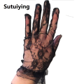 Sutuiying Driving Mesh Lace Floral Side Driving Gloves Summer Women Gloves Mittens Lace Gloves Short Gloves. 