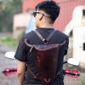 Rhino Leather Maroon Color Bull Design Leather Bag For Men. 