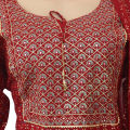 Red Flower Design Kurthi Set For Women. 