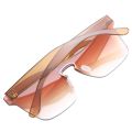 sunglasses women Summer Rimless Square Shades Sunglasses woman Brown. 