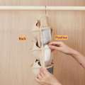 Compartment Underwear Storage Hanging Wall Mounted with Hooks Behind Door Pocket Sorting Organizer for Sundries. 