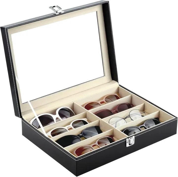 8 Slot Sunglass Eyewear Artificial Leather Storage Display Box