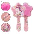 Wenefang Korean Style Cute Sand Glitter Comb – Anti-Static Massage Luxury Hair Brush with Air Cushion for Kids Students. 