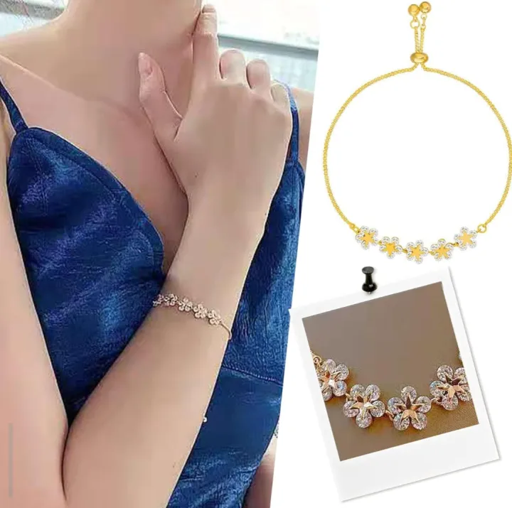 1Pcs%20Elegant%20Inlaid%20Rhinestone%20Korean%20Bracelet%20Fashion%20Gold%20Color%20Flower%20Charm%20Bracelet%20for%20Women%20Jewelry%20Accessories%20Party%20Gifts%20-%20Image%202