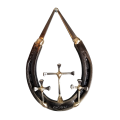 OUMERY Horseshoe Nail Crucifix Wall Decoration Decorative Horseshoe Wall Crucifix - Rustic Spiritual Art Sculpture. 
