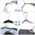 50 Pack Clothes Hangers with Clips Black Velvet Hangers Use for Skirt and Clothes Hanger Pants Hanger Ultra Thin No Slip. 