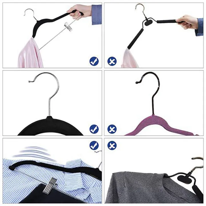 50%20Pack%20Clothes%20Hangers%20with%20Clips%20Black%20Velvet%20Hangers%20Use%20for%20Skirt%20and%20Clothes%20Hanger%20Pants%20Hanger%20Ultra%20Thin%20No%20Slip%20-%20Image%204