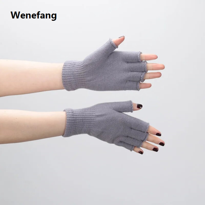 Wenefang%201pair%20Black%20Short%20Half%20Finger%20Fingerless%20Knit%20Wrist%20Glove%20Winter%20Warm%20Stretch%20Work%20Gloves%20for%20Women%20and%20Men%20Cycling%20Accessories%20-%20Image%206