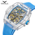 Hot-selling Aolona /ONOLA Double Flywheel Fully Automatic Mechanical Watch Men's Silicone Belt Waterproof Watch. 