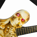 (GGBR) Lighted Rockin' Skeleton Guitar with Sound Halloween Decoration Halloween Skull Electric Guitar Pendant Props. 