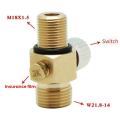 CO2 Tank Valve Air Tank CO2 Bottle Cylinder with On/Off Thread M18x1.5 Out Put Thread W21.8-14 Suit for Aquarium. 