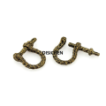 DISICHEN 1pcs Antique Solid brass D bow shackle key chain ring Fob clip connecting hook Leather craft DIY accessories Luxury. 
