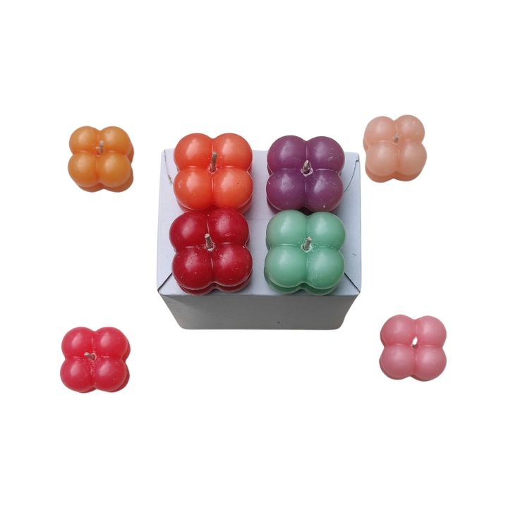 Multipack Candles Customizable Multi Color Scented Bubble Candles Pack Of 8 With Box ...