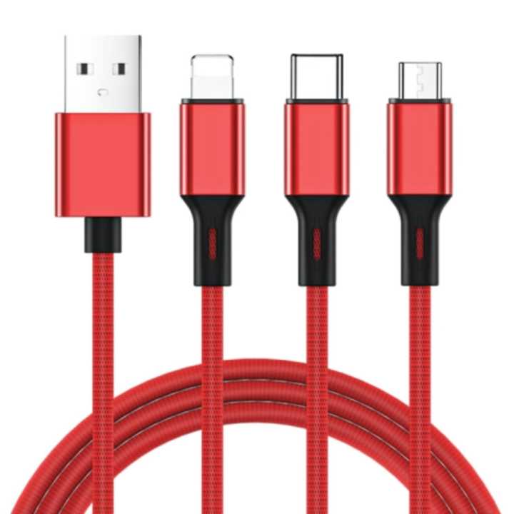 Joyroom S-L422 Red Prime  3 In 1 Charging Cable