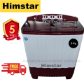 Himstar 8.0kg semi automatic washing machine 5 years motor warranty. 