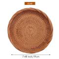 NAMUNY 2 Pack Rattan Woven Storage Basket,Bread Basket Display Basket Fruit Candy Cake Tray,for Keys,Wallet,Cell Phone(7.5Inch). 