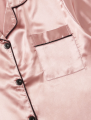 Contrast Binding Lapel Neck Pajama Set For Girls. 