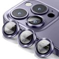 Deep Purple Camera Lens Protector for iPhone 14 Pro/ Pro Max Tempered Glass Film, Aluminum Alloy Screen Cover, 3 Pack. 
