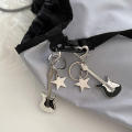 New style Cool Keychain Charming Female Trendy Pendant Star-shaped Guitar design Retro accessories for Daily wear Street fashion. 