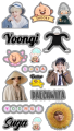 3 Pieces Self Cut BTS Suga Min Yoong Stickers And Posters In A4 Glossy White Background. 