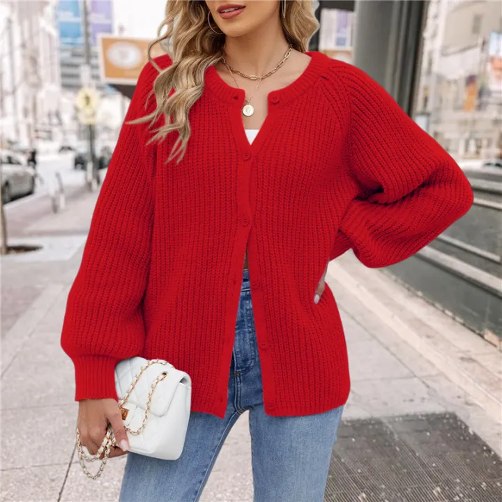 Womens%20Cardigan%20Sweater%20Button%20Flame%20Red%20XL%20-%20Image%206