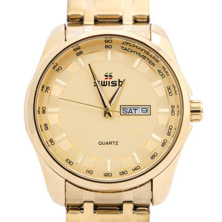 Swish%20Golden%20Color%20Stainless%20Steel%20Chain%20Casual%20Watch%20For%20%20Men%20-%20Image%203