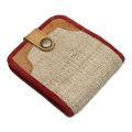 Red/Brown Plain Design Hemp Purse For Men. 