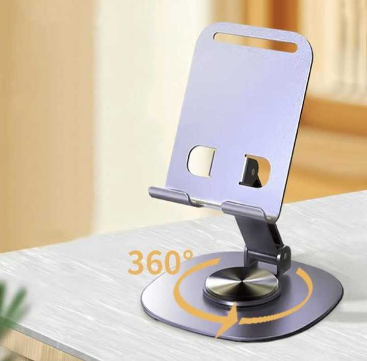 Mobile Phone stand for Desk/Bed,360° Degree Rotating,adjustable Foldable Cell Phone Holder,Aluminum Office Desk Accessories All Phones