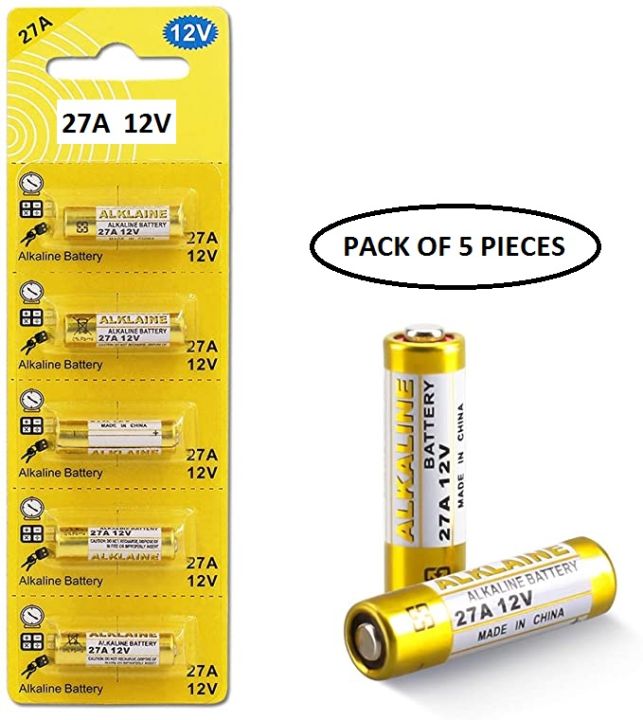 Alkaline Battery 12V 27A Battery For Alarm/Fan/Car Remote/ Door Bell/Toys- 5 PIECES (Non Rechargeable)