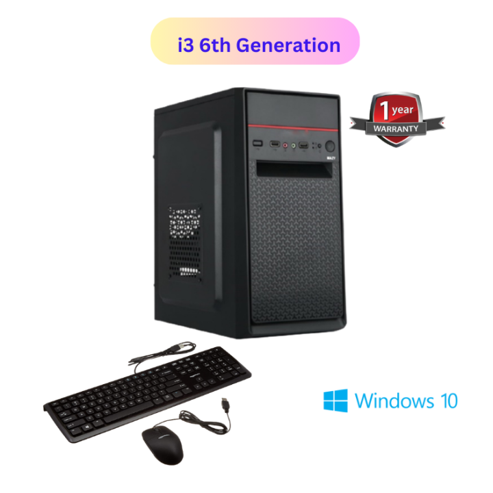Desktop Computer CPU Set i3 6th Generation, 8GB RAM, 256GB SSD