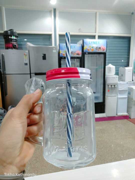 Colorful%20Glass%20Mason%20Jar%20Mug%20With%20Lid%20And%20Straw%20-%20400ml%20Juice%20Cup%20For%20Smoothies,%20Ice%20Cream,%20And%20Cold%20Drinks%20-%20Image%203